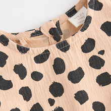 Load image into Gallery viewer, Tan Brown Leopard Print Baby Bloomer Romper with Tights Set (0mths-18mths)