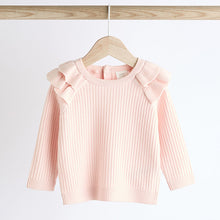 Load image into Gallery viewer, Pink Knitted Baby Jumper & Leggings Set (0mths-18mths)