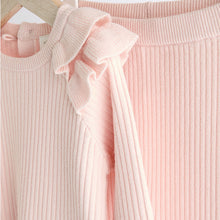 Load image into Gallery viewer, Pink Knitted Baby Jumper & Leggings Set (0mths-18mths)