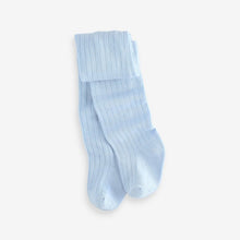 Load image into Gallery viewer, Blue Floral Baby Bloomer 100% Cotton Romper with Tights Set