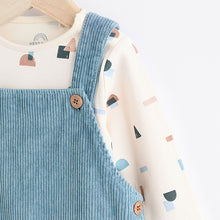 Load image into Gallery viewer, Blue Corduroy 100% Cotton Baby Dungarees and Bodysuit Set (0mths-18mths)