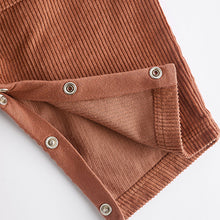 Load image into Gallery viewer, Rust Brown Cord 100% Cotton Baby Dungarees and Bodysuit Set (0mths-18mths)