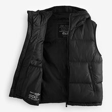 Load image into Gallery viewer, Black Hooded Padded Gilet (3-12yrs)