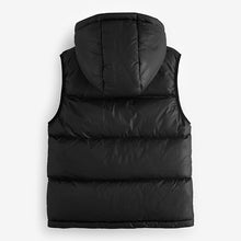 Load image into Gallery viewer, Black Hooded Padded Gilet (3-12yrs)