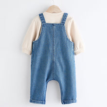 Load image into Gallery viewer, Blue Baby Denim Dungarees and Bodysuit Set (0mths-18mths)