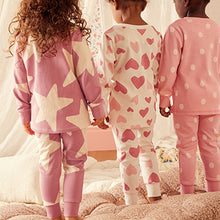 Load image into Gallery viewer, Pink/White 3 Pack 100% Cotton Snuggle Pyjamas (9mths-8yrs)