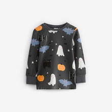 Load image into Gallery viewer, Grey Matching Family Halloween 100% Cotton Glow in the Dark Snuggle Pyjamas (9mths-8yrs)