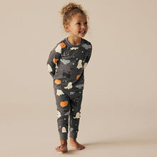 Load image into Gallery viewer, Grey Matching Family Halloween 100% Cotton Glow in the Dark Snuggle Pyjamas (9mths-8yrs)
