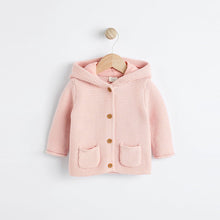 Load image into Gallery viewer, Pink Knitted Baby Cardigan (0mths-18mths)