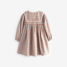 Load image into Gallery viewer, Blue/Ginger Check 100% Cotton Collar Dress (3mths-8yrs)