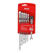 Load image into Gallery viewer, Flex-Head Double Box-End Ratcheting Wrench Set – 6 Pcs