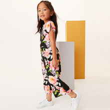 Load image into Gallery viewer, Black Floral Print Jumpsuit (3-12yrs)
