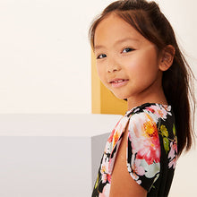 Load image into Gallery viewer, Black Floral Print Jumpsuit (3-12yrs)