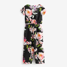 Load image into Gallery viewer, Black Floral Print Jumpsuit (3-12yrs)