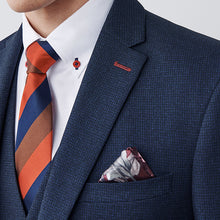 Load image into Gallery viewer, Navy Blue Slim Fit Puppytooth Suit Jacket