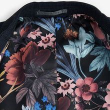 Load image into Gallery viewer, Navy Blue Slim Fit Puppytooth Suit Jacket