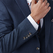 Load image into Gallery viewer, Navy Blue Slim Fit Puppytooth Suit Jacket