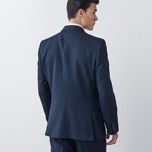 Load image into Gallery viewer, Navy Blue Slim Fit Puppytooth Suit Jacket