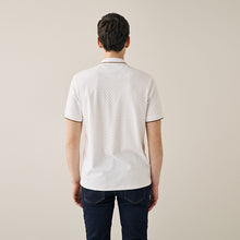 Load image into Gallery viewer, White /Gold Print Polo Shirt