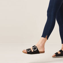 Load image into Gallery viewer, Rinse Blue Cropped Denim Jersey Leggings