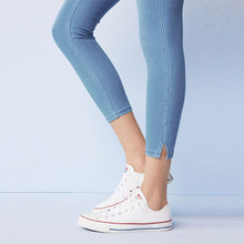 Load image into Gallery viewer, Bleach Blue Cropped Denim Jersey Leggings