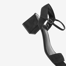 Load image into Gallery viewer, Black Forever Comfort® Simple Block Heel Sandals