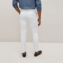 Load image into Gallery viewer, White Slim Fit Stretch Chinos Trousers