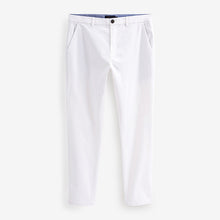 Load image into Gallery viewer, White Slim Fit Stretch Chinos Trousers