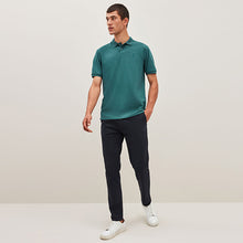 Load image into Gallery viewer, Blue Teal Ocean Regular Fit Short Sleeve Pique Polo Shirt