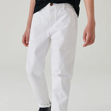Load image into Gallery viewer, White Regular Fit Stretch Chino Trousers (3-12yrs)