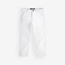 Load image into Gallery viewer, White Regular Fit Stretch Chino Trousers (3-12yrs)
