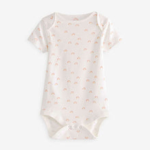 Load image into Gallery viewer, Cream 4 Pack Baby Printed Short Sleeve Bodysuits (0-12mths)