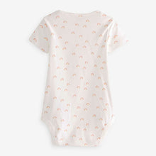 Load image into Gallery viewer, Cream 4 Pack Baby Printed Short Sleeve Bodysuits (0-12mths)