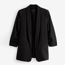 Load image into Gallery viewer, Black Relaxed Ruched Sleeve Blazer