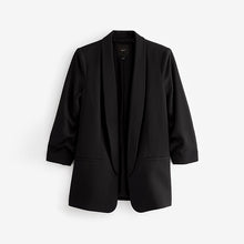 Load image into Gallery viewer, Black Relaxed Ruched Sleeve Blazer