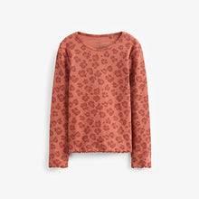 Load image into Gallery viewer, Animal Print Cotton Rich Long Sleeve Rib T-Shirt (3mths-6yrs)