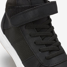 Load image into Gallery viewer, Black Single Strap Elastic Lace Boots (Older Boys)