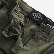 Load image into Gallery viewer, Khaki Green Stretch Cargo Joggers