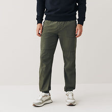 Load image into Gallery viewer, Khaki Green Stretch Cargo Joggers
