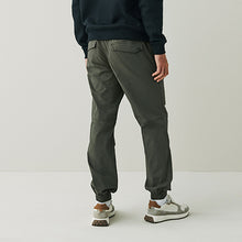Load image into Gallery viewer, Khaki Green Stretch Cargo Joggers