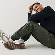 Load image into Gallery viewer, Khaki Green Stretch Cargo Joggers