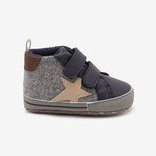 Load image into Gallery viewer, Grey Pram Two Strap Baby Boots (0-24mths)