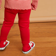 Load image into Gallery viewer, Red Cosy Fleece Lined Leggings (3mths-6yrs)
