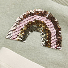 Load image into Gallery viewer, Green Rainbow Sequin Sweat and Leggings Set (3mths-6yrs)