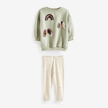 Load image into Gallery viewer, Green Rainbow Sequin Sweat and Leggings Set (3mths-6yrs)