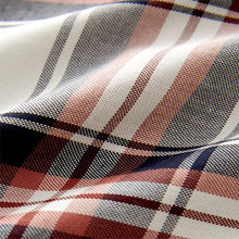 Load image into Gallery viewer, Ecru White/Navy Blue Stretch Oxford Check Short Sleeve Shirt