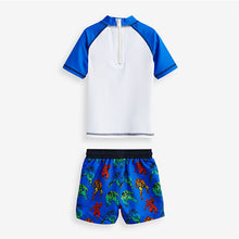 Load image into Gallery viewer, Marvel Blue 2 Piece Sunsafe Top And Shorts Set (3mths-5yrs)