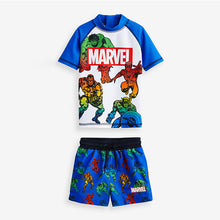 Load image into Gallery viewer, Marvel Blue 2 Piece Sunsafe Top And Shorts Set (3mths-5yrs)