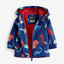 Load image into Gallery viewer, Navy Blue Dinosaur Shower Resistant Jacket (3mths-6yrs)