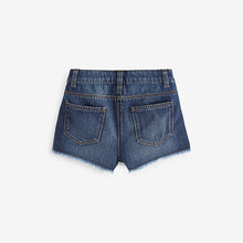 Load image into Gallery viewer, Dark Blue Regular Length 100% Cotton Frayed Edge Denim Shorts (3-12yrs)
